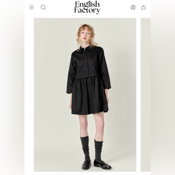 English Factory Dresses & Skirts - ENGLISH FACTORY NWOT Black Shirt Dress